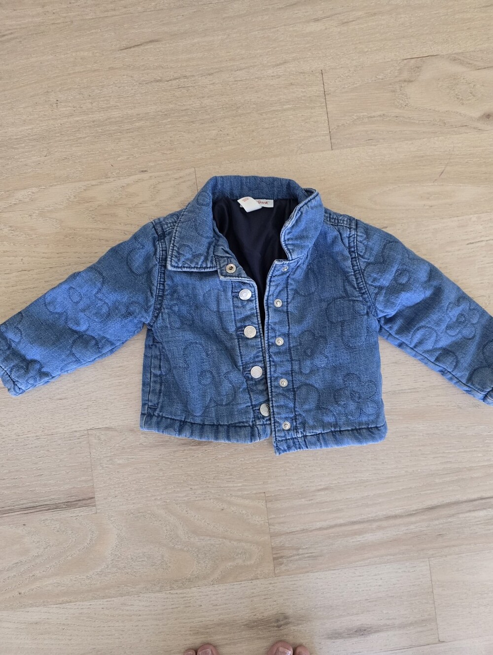 Cat & Jack Kids Blue Floral Quilted Denim Jacket